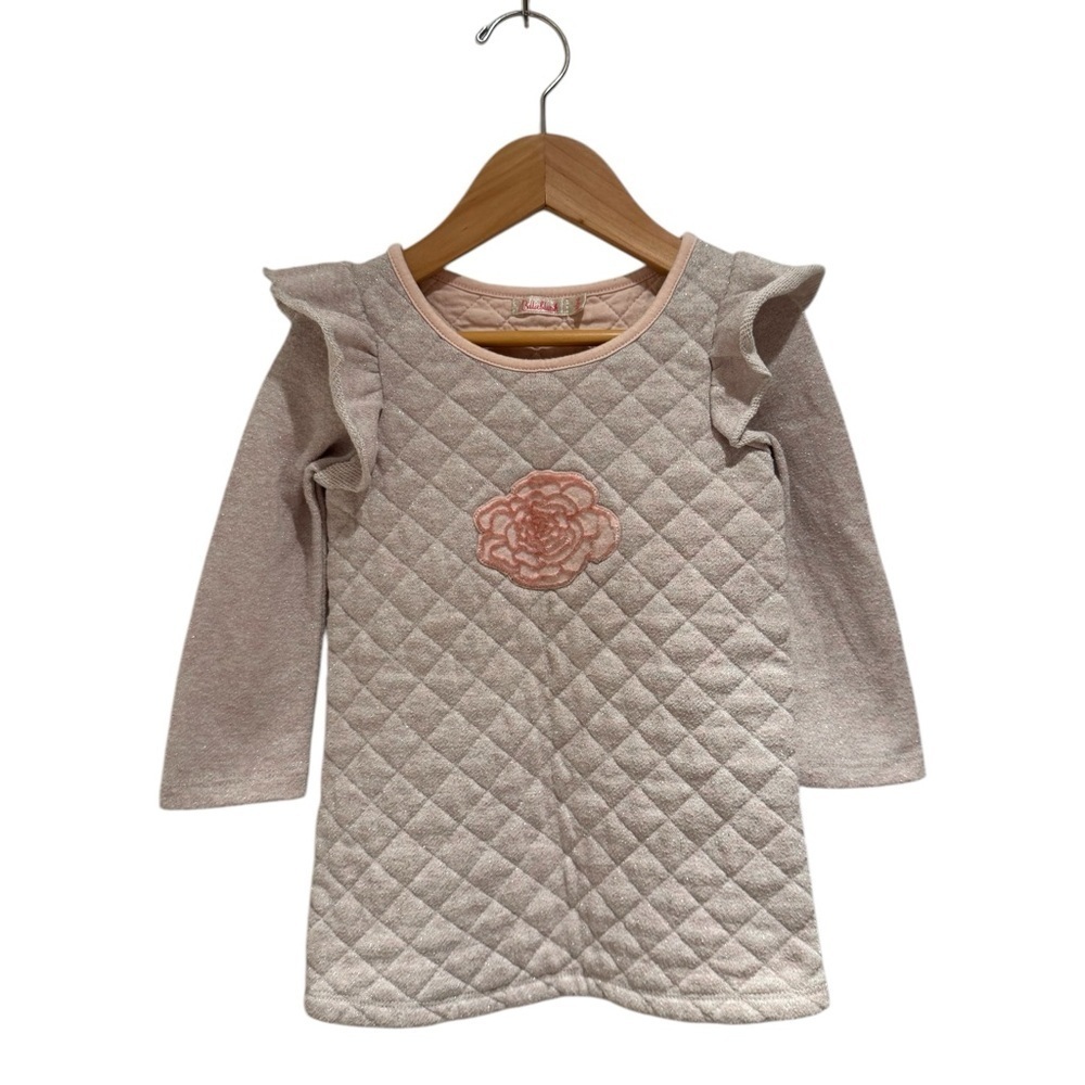 Billieblush Quilted Pink Dress w/ Metallic Threading - size 2